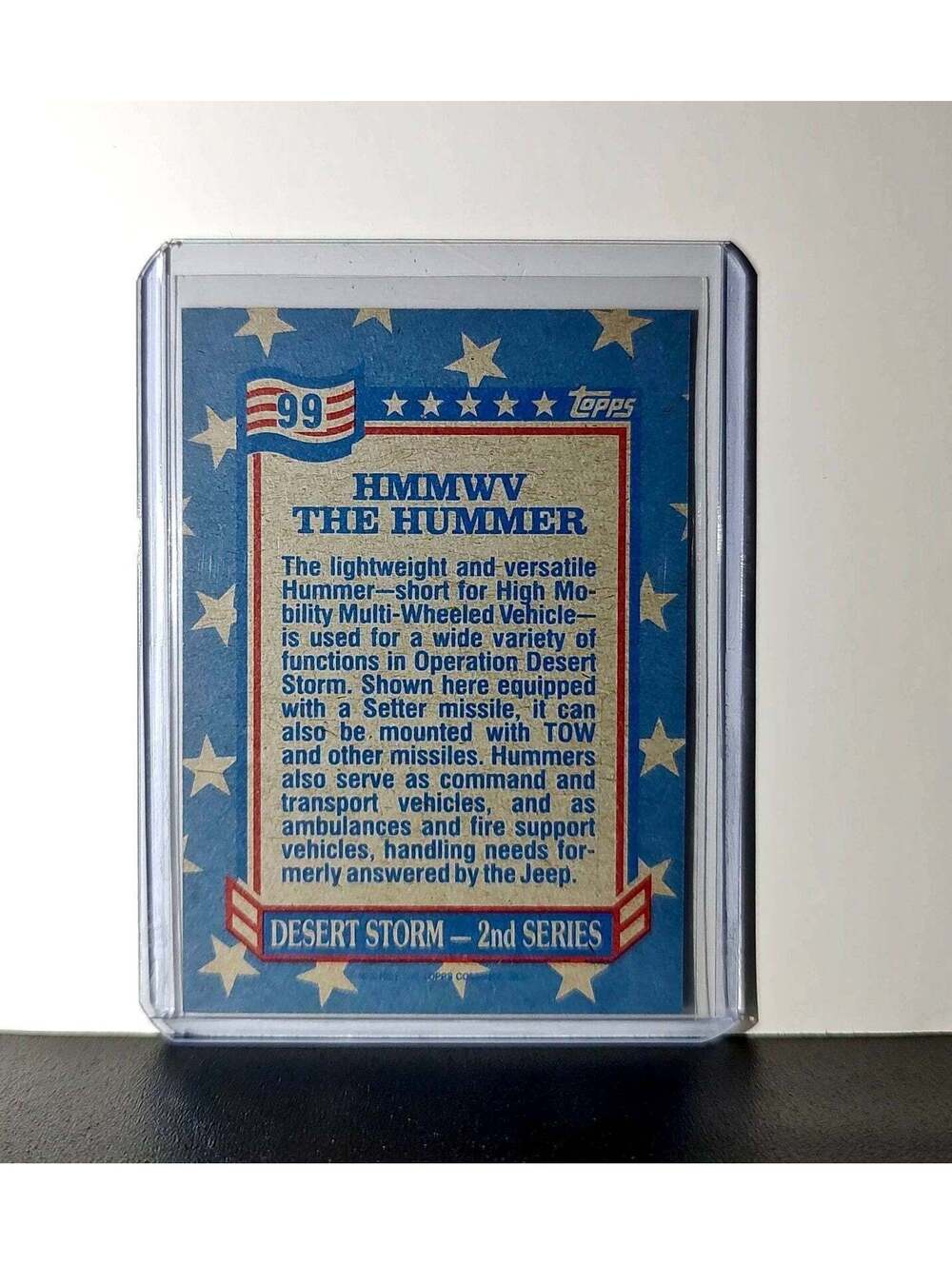 HMMWV – The Hummer 1991 Topps Desert Storm #99 Card - Picture 2 of 10